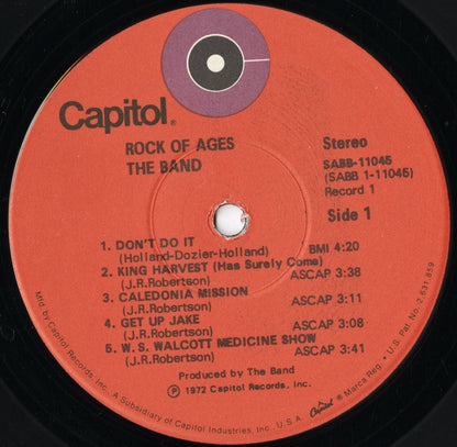 The Band - Rock Of Ages (SABB-11045) 1972 US Capitol｜中古LP