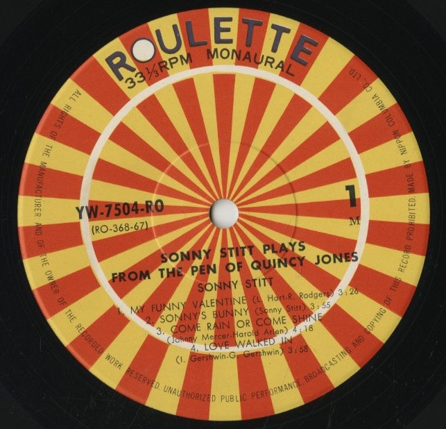 Sonny Stitt / ソニー・スティット / Arrangements From The Pen Of Quincy Jones (YW-7504-RO)