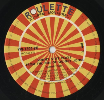 Sonny Stitt / ソニー・スティット / Arrangements From The Pen Of Quincy Jones (YW-7504-RO)