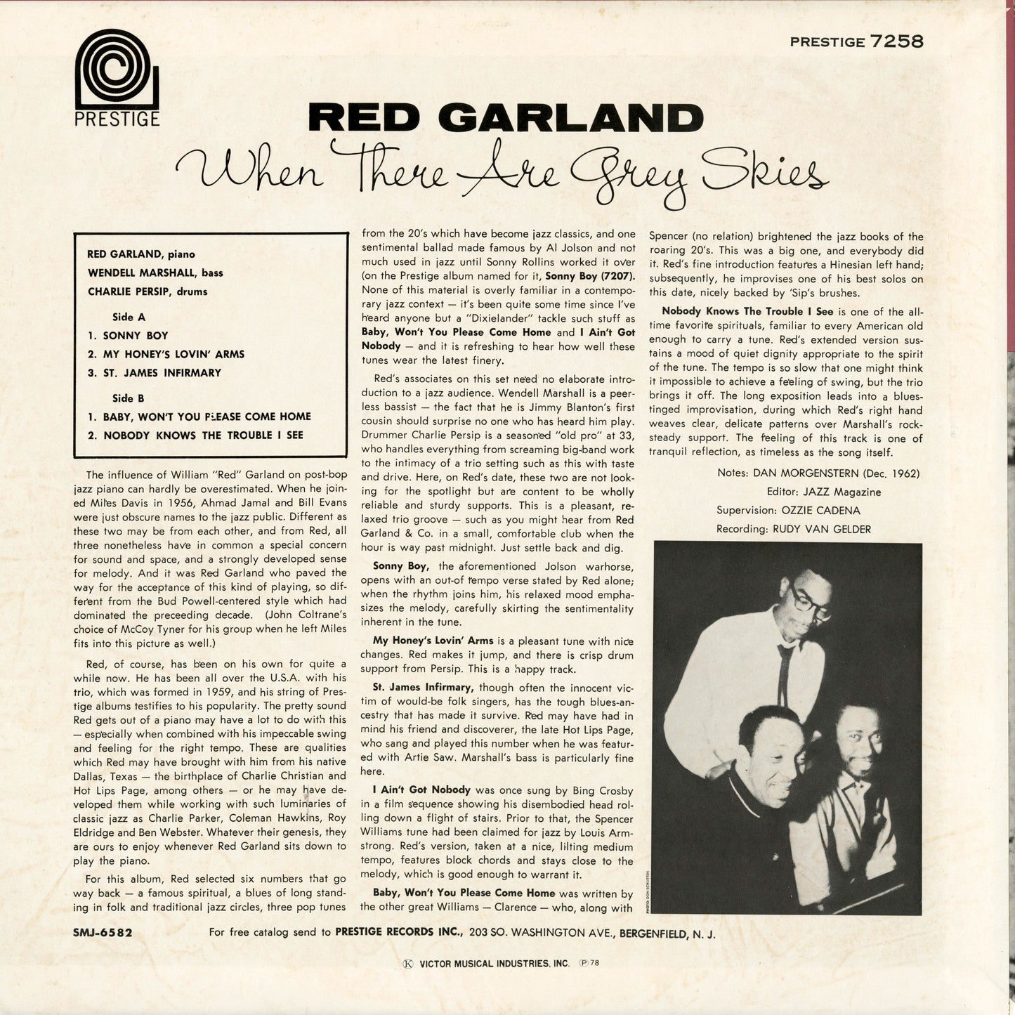 Red Garland / レッド・ガーランド / When There Are Grey Skies (SMJ-6582)