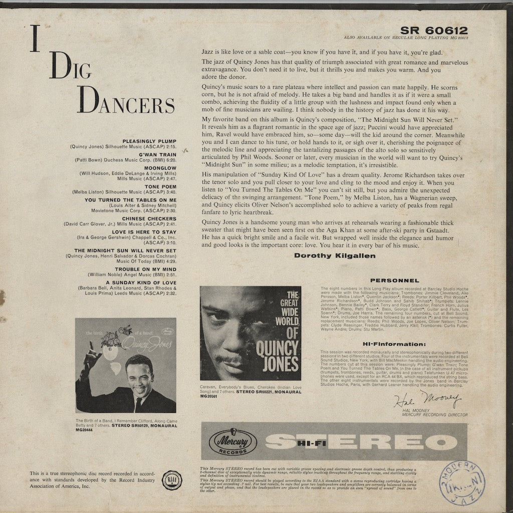 Quincy Jones & Band / クインシー・ジョーンズ / I Dig Dancers (SR 60612)