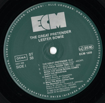 Lester Bowie - The Great Pretender (ECM 1209) LP 1981 GERMANY ECM｜中古LP