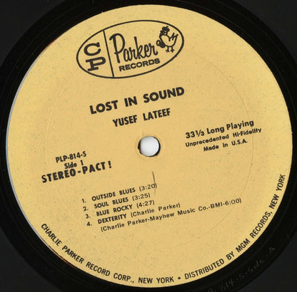 Yusef Lateef - Lost In Sound (PLP-814) LP 1960's US Charlie Parker｜中古LP