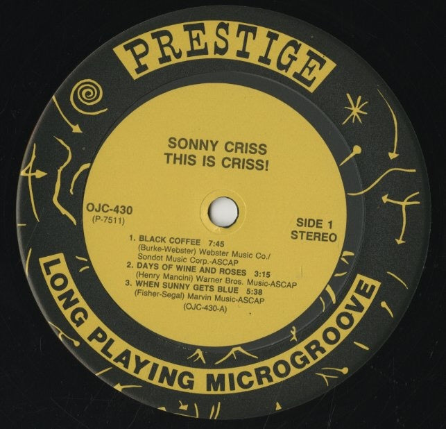 Sonny Criss / ソニー・クリス / This Is Criss! (OJC-430)