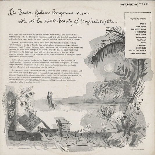 Les Baxter - Caribbean Moonlight (T733) LP 1956 US Capitol｜中古LP