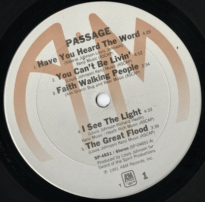 Passage – Passage (SP-4851) LP 1981 US A&M｜中古LP