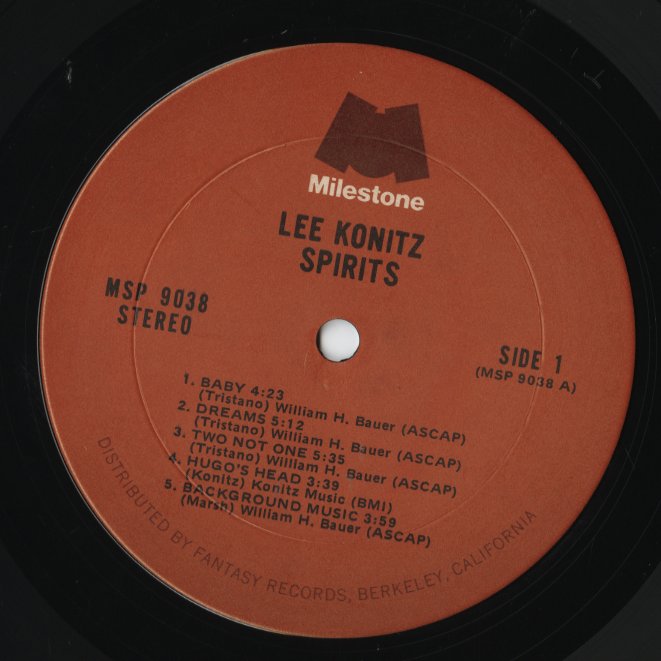 Lee Konitz / リー・コニッツ / Spirits (MSP-9038)