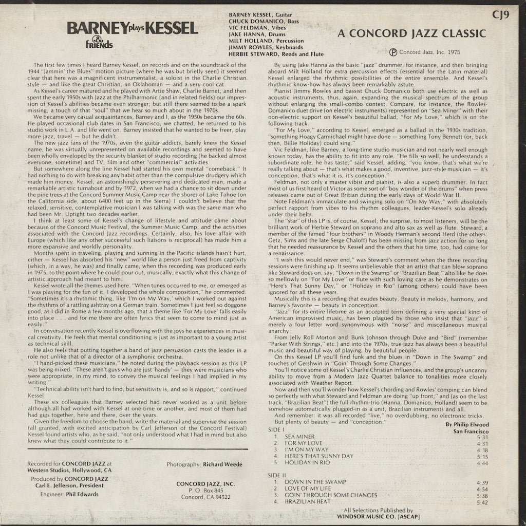 Barney Kessel / バーニー・ケッセル / Barney Plays Kessel & Friends (CJ-9)