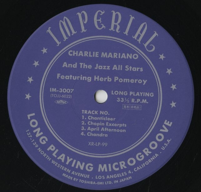 Charlie Mariano / チャーリー・マリアーノ / Modern Saxophone Stylings (TOJJ-6022)