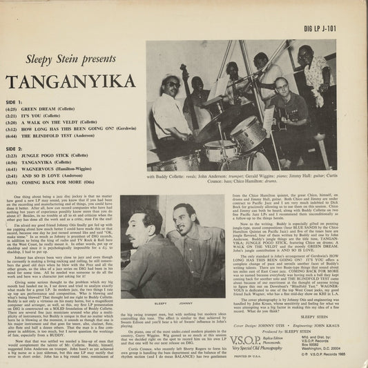 The Buddy Collette, Chico Hamilton Sextet / バディ・コレット, チコ・ハミルトン・セクステット / Tanganyika (J-101)