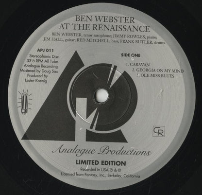 Ben Webster / ベン・ウェブスター / At The Renaissance (APJ 011)