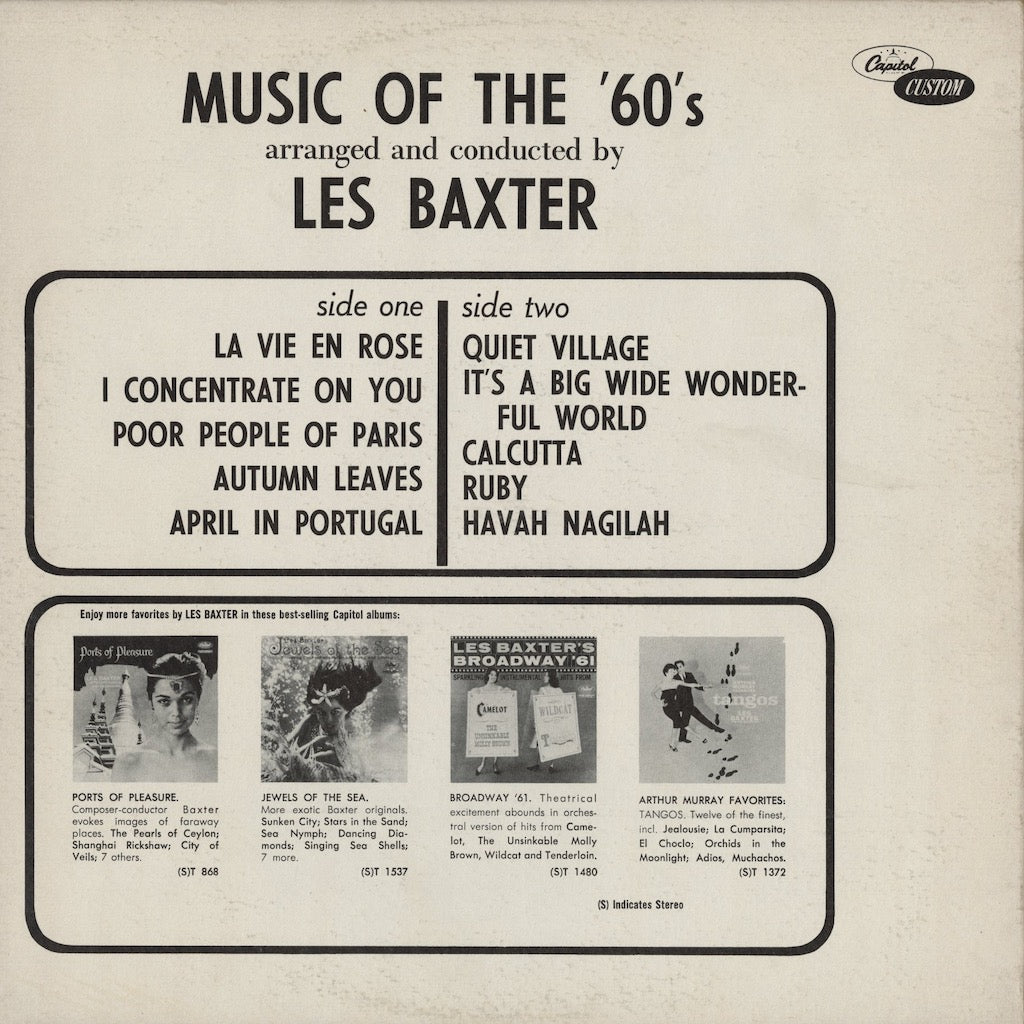 Les Baxter Orchestra And Chorus - Van De Kamp's Presents Music Of The 60's (MB-2255) LP 1962 US Capitol｜中古LP