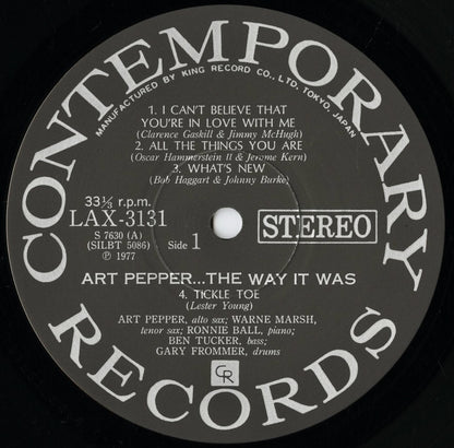 Art Pepper / アート・ペッパー / The Way It Was (LAX3131)