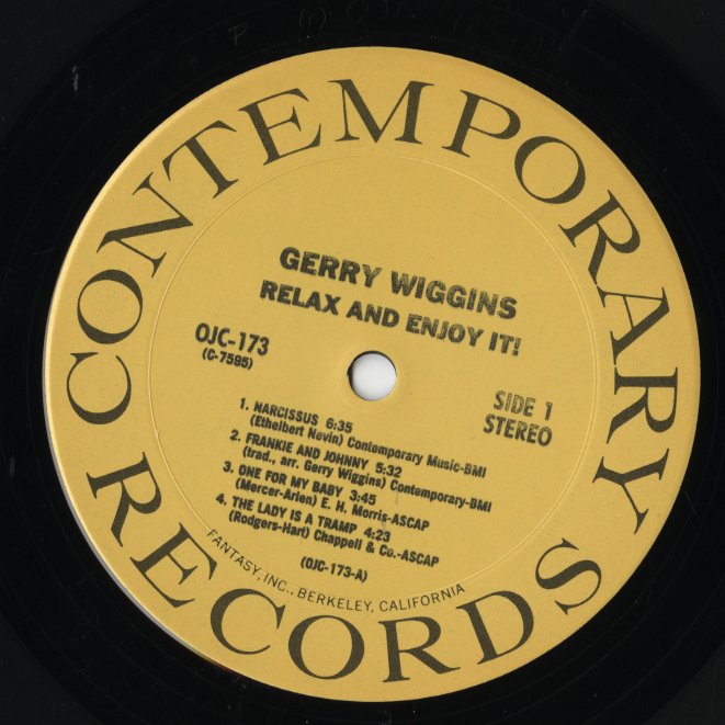 Gerry Wiggins / ゲリー・ウィギンス / Relax And Enjoy It!  (OJC-173)