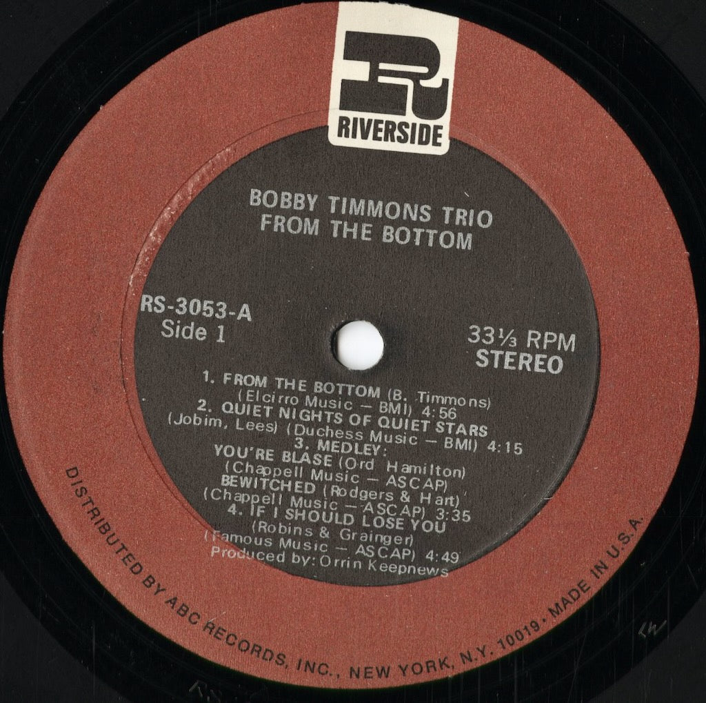 Bobby Timmons - From The Bottom (RS3053) 1970 US Riverside｜中古LP