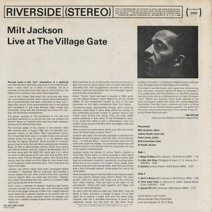 Milt Jackson / ミルト・ジャクソン / 'Live' At The Village Gate (SMJ-6286)