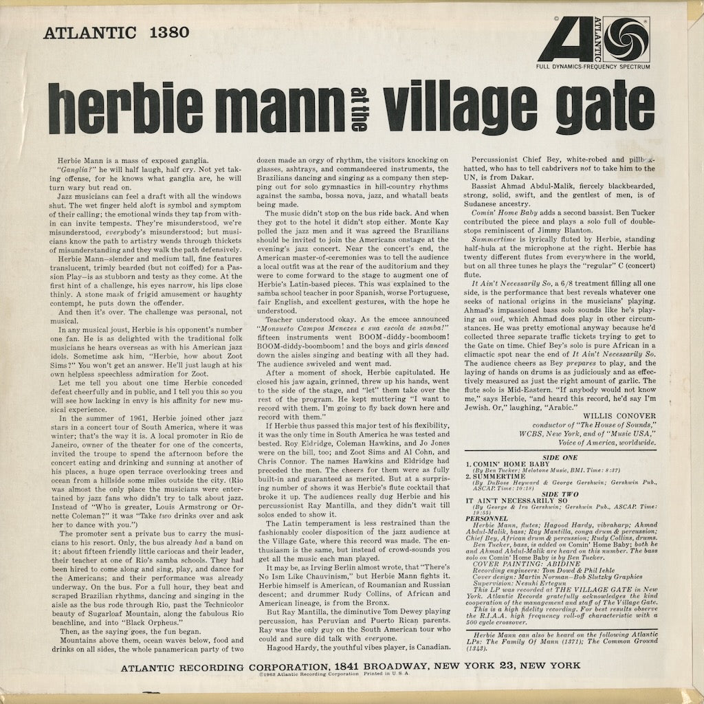 Herbie Mann / ハービー・マン / At The Village Gate (1380) MONO
