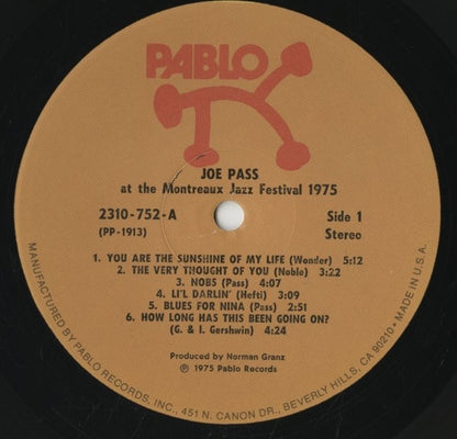 Joe Pass / ジョー・パス / At The Montreux Jazz Festival 1975 (2310-752)
