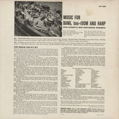 Dick Schory / ディック・ショーリー / Music For Bang, Baaroom And Harp (LSP-1866)