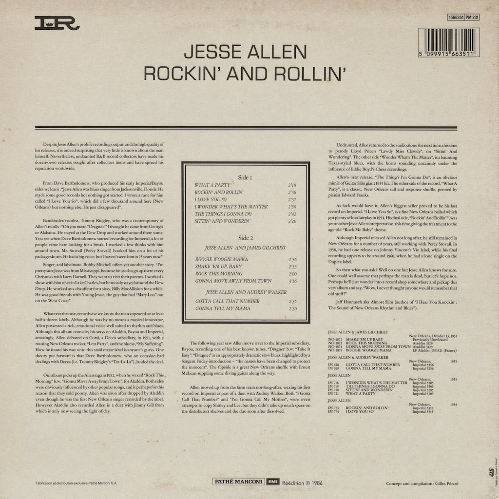 Jesse Allen / ジェス・アレン / Rockin' And Rollin' (1566351)