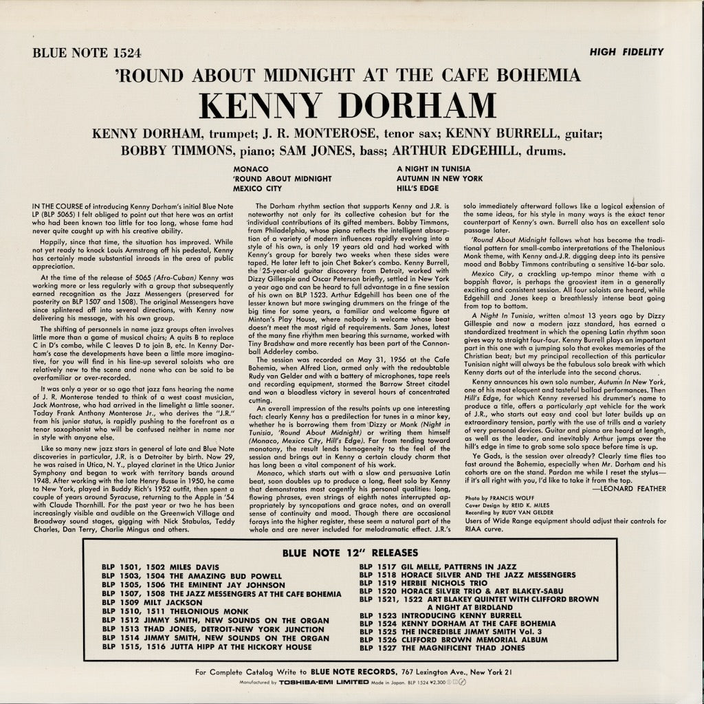 Kenny Dorham / ケニー・ドーハム / 'Round About Midnight at The Cafe Bohemia (BN 1524)