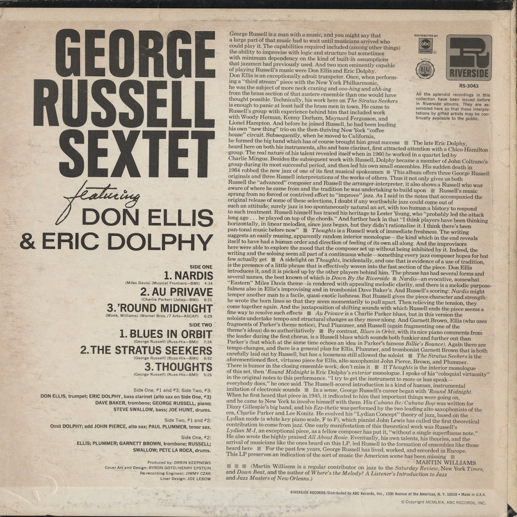 George Russell Sextet Featuring Don Ellis & Eric Dolphy / 1 2 3 4 5 6extet (RS-3043)