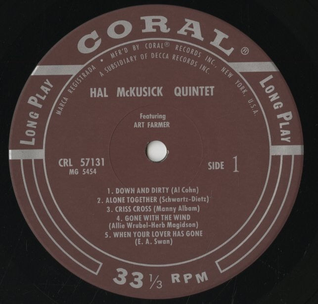 Hal McKusick / ハル・マクシック / Hal McKusick Quintet Featuring Art Farmer (CRL 57131)
