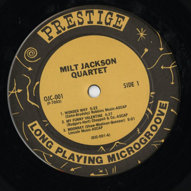 Milt Jackson / ミルト・ジャクソン / Milt Jackson Quartet (OJC-001)
