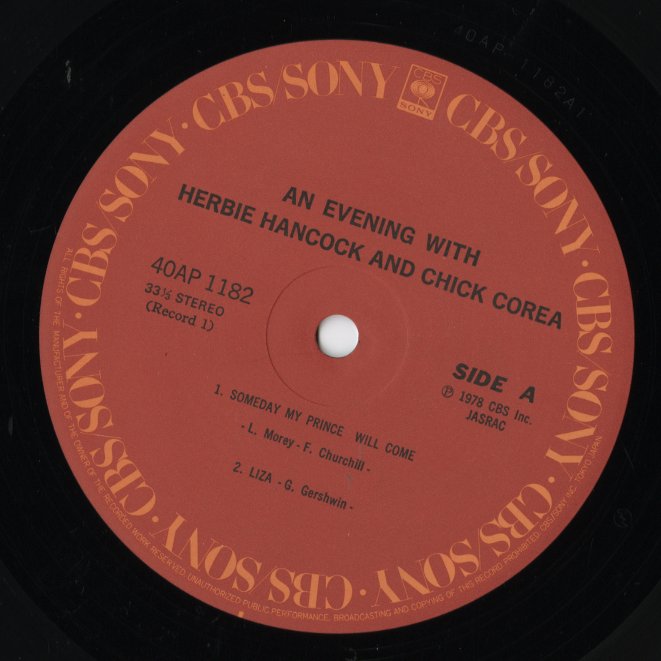 Herbie Hancock & Chick Corea / An Evening With Herbie Hancock & Chick Corea In Concert (40AP 1182~3)