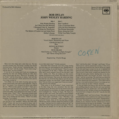 Bob Dylan / ボブ・ディラン / John Wesley Harding (CS 9604) 2-EYE STEREO