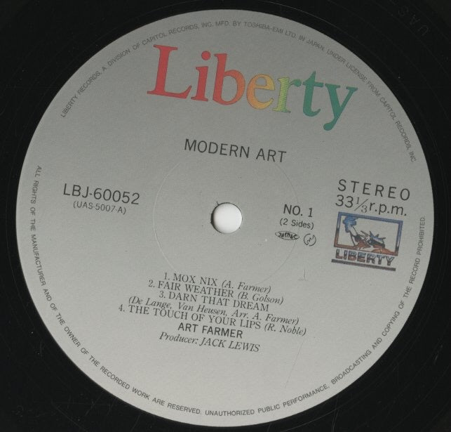 Art Farmer / アート・ファーマー / Modern Art (LBJ-60052) – VOXMUSIC WEBSHOP