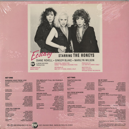 The Honeys - Ecstasy (RNLP 851) LP 1983 US Rhino｜中古LP 未開封シールド