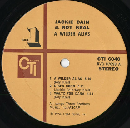 Jackie And Roy - A Wilder Alias (CTI 6040) 1974 US CTI｜中古LP