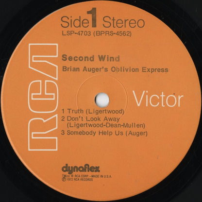Brian Auger - Second Wind (LSP-4703) RCA ブライアン・オーガー Label