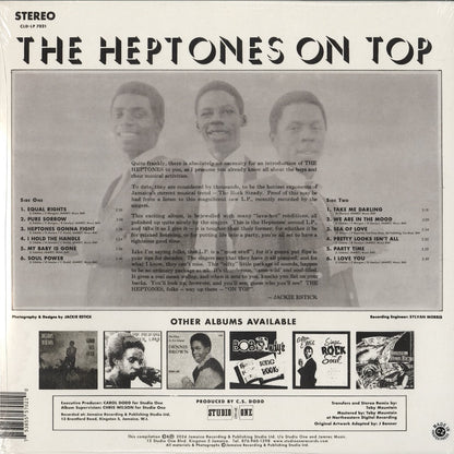 The Heptones On Top CLD-LP 7021 1968/2025 UK Studio One LP スタジオワン　レゲエ  reggae  rock steady ロックステディ back cover