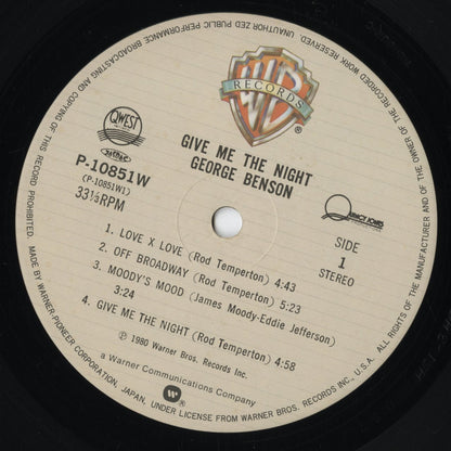 George Benson - Give Me The Night (P-10851W) 1980 JPN Warner Pioneer｜中古LP