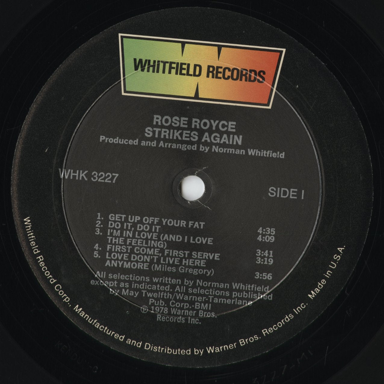 Rose Royce - Strikes Again (WHK 3227) 1978 US Whitfield Records｜中古LP