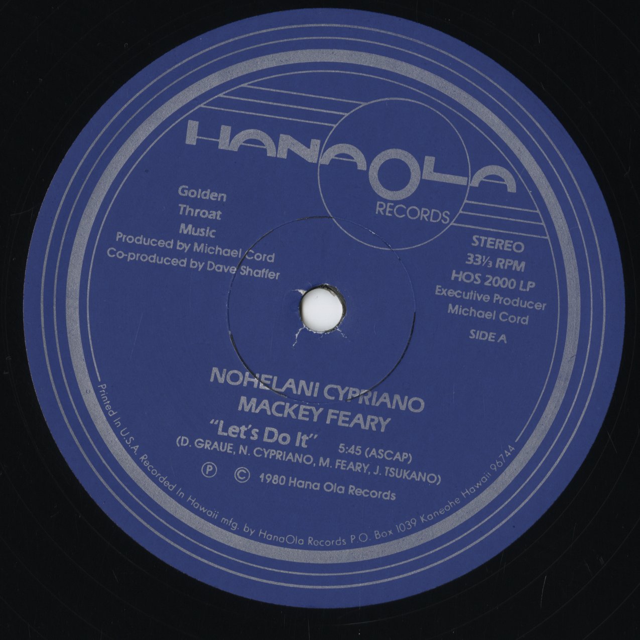 Nohelani Cypriano / Mackey Feary - Let's Do It (HOS 2000 LP) 1980 US HanaOla｜中古LP