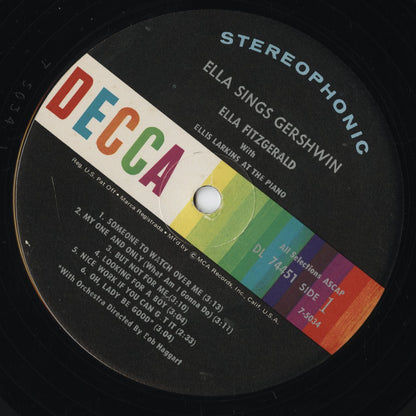 Ella Fitzgerald - Ella Sings Gershwin (DL 74451) LP 1963 US Decca｜中古LP
