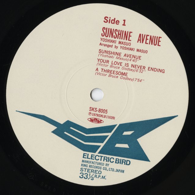 Yoshiaki Masuo - Sunshine Avenue (SKS-8005) LP 1979 JPN Electric Bird｜中古LP