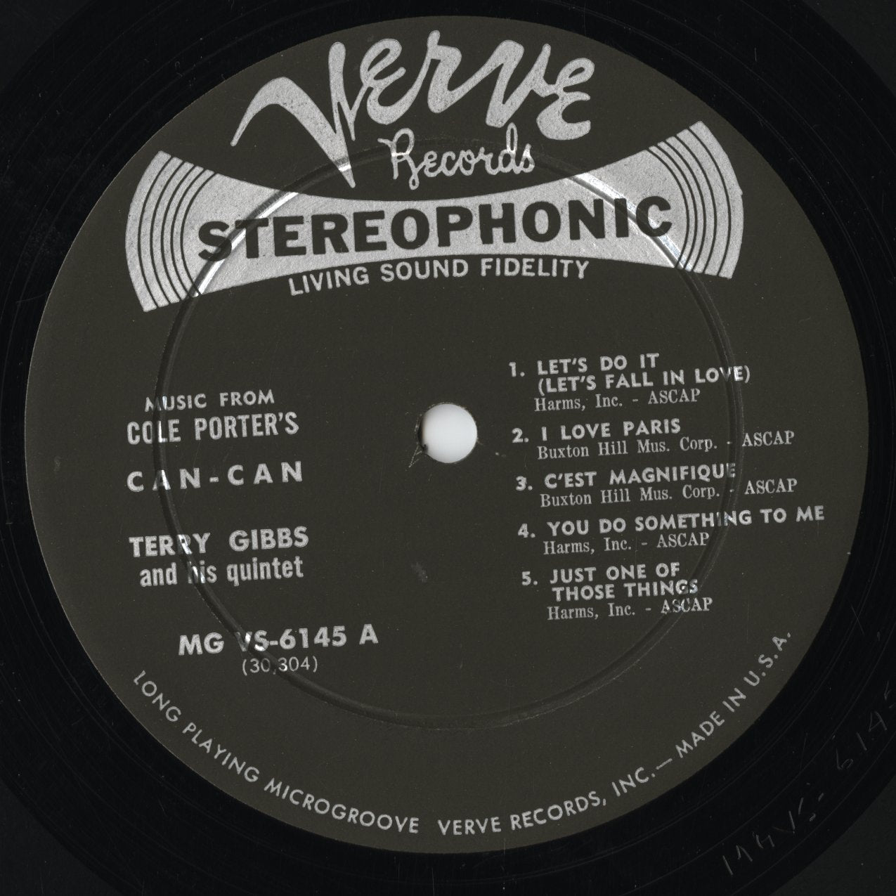 Terry Gibbs Quintet - Music From Cole Porter's Can-Can (MG VS-6145) LP 1960 US Verve｜中古LP
