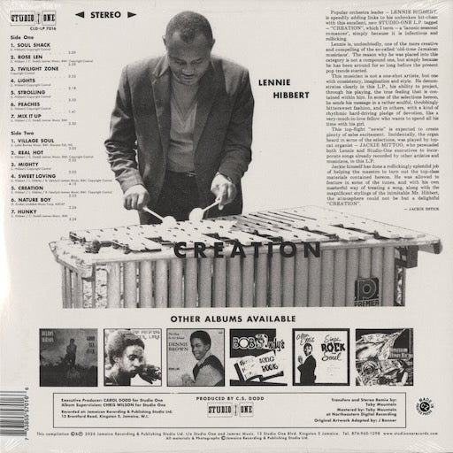 Lennie Hibbert - Creation (CLD-LP 7016) 2026 US Studio One｜新品LP back