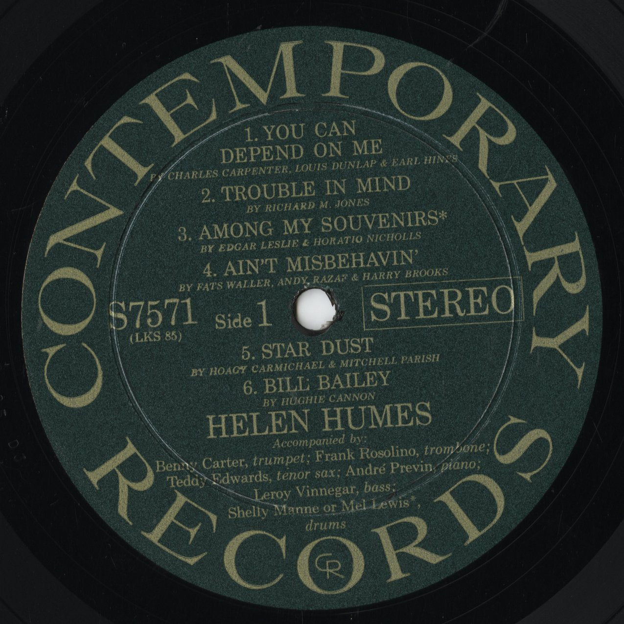 Helen Humes - Helen Humes 1959 (S7571) LP early 1970's US Contemporary Records｜中古LP