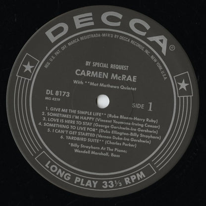 Carmen McRae / カーメン・マクレー / By Special Request (MVJJ-30069)