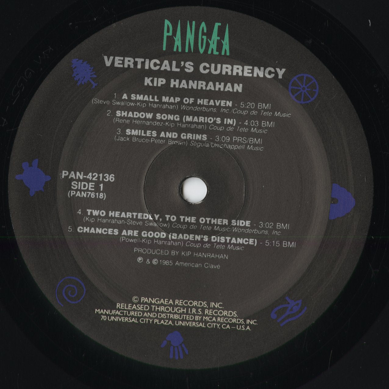 Kip Hanrahan - Vertical's Currency (PAN-42136) 1986 US PANGEA｜中古LP