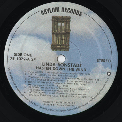 Linda Ronstadt - Hasten Down The Wind (7E-1072) LP 1976 US Asylum｜中古LP