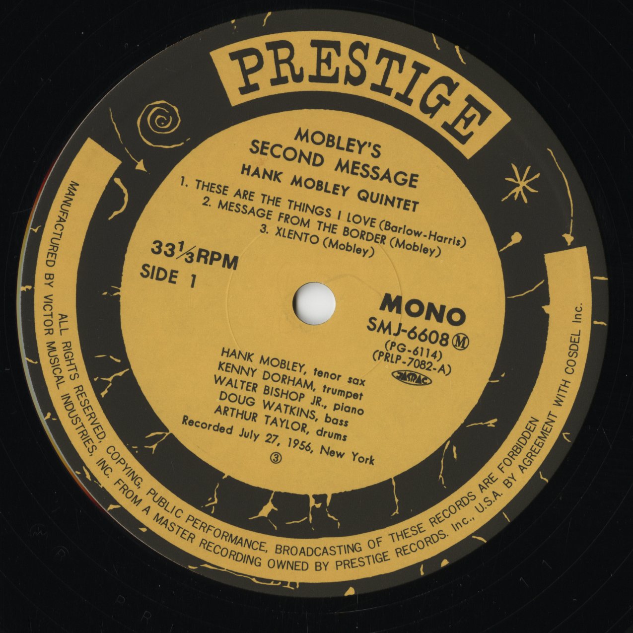 Hank Mobley - Mobley's 2nd Message (SMJ-6608(M)) LP 1979 JPN Prestige｜中古LP