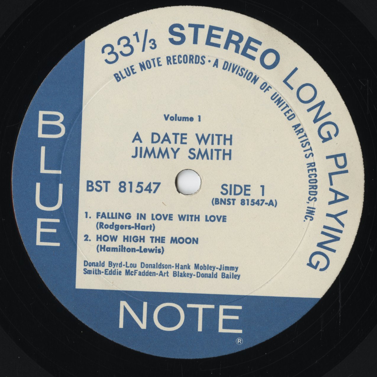 Jimmy Smith - A Date With Jimmy Smith Volume 1 (BST81547) 1967 US Blue Note｜中古LP