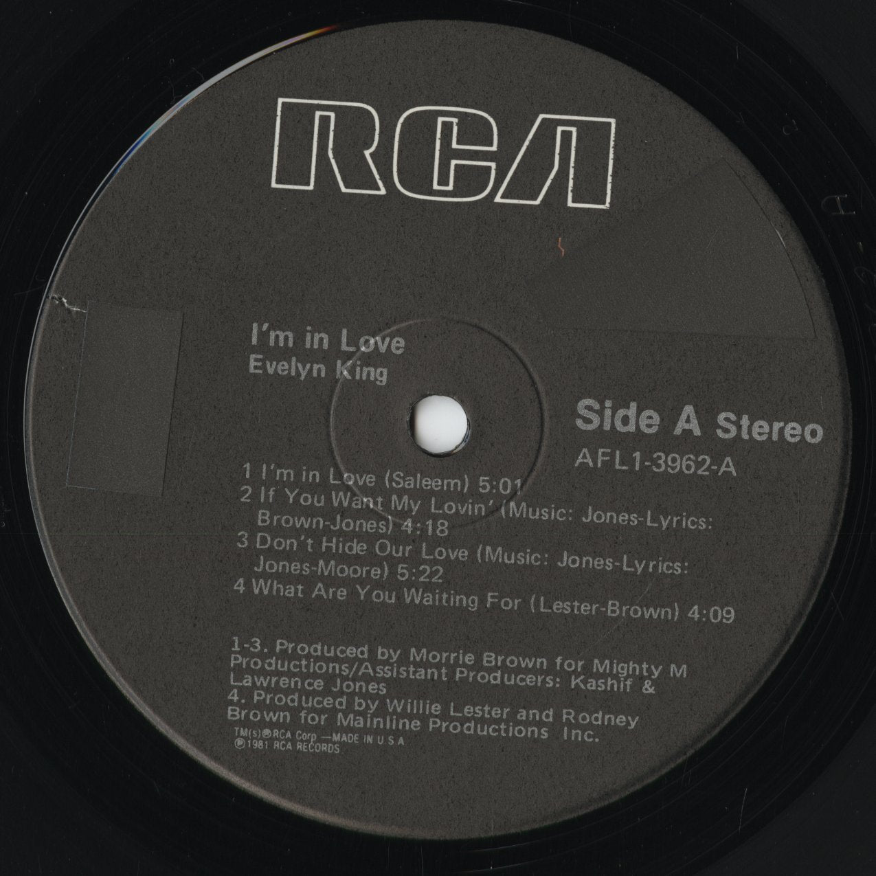 Evelyn King - I'm In Love (AFL1-3962) 1981 US RCA｜中古LP