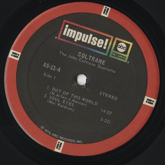 John Coltrane / ジョン・コルトレーン / Coltrane (1962) (A-21) US ABC-Impulse 1972